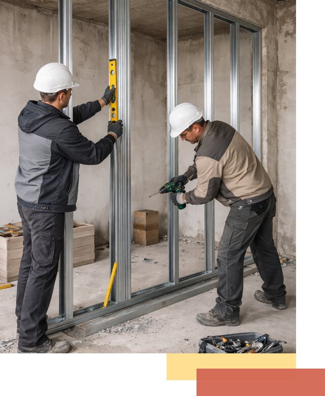 Монтаж каркаса перегородки из профиля в Ломоносове