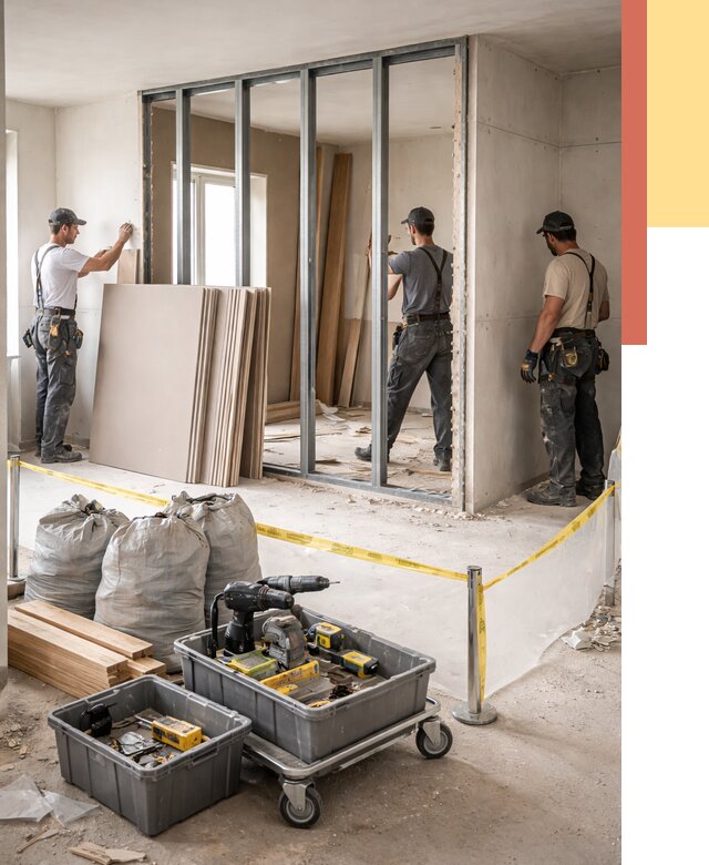 Перенос гипсокартонной перегородки в Ломоносове под ключ от 4610 руб. | Демонтаж и монтаж – ОТДЕЛОЧНИК-Лмн