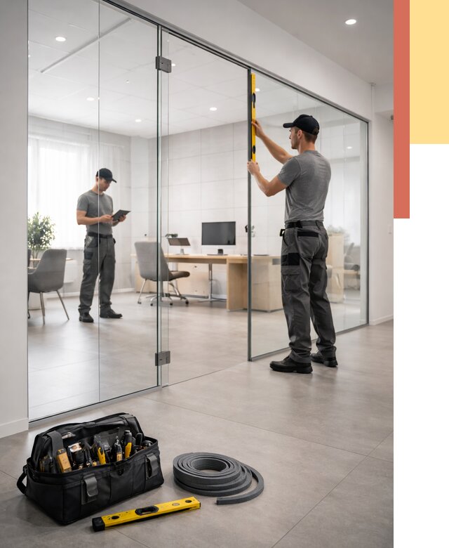 Цельностеклянные перегородки под ключ в Ломоносове от 9733 руб. — монтаж и цены | ОТДЕЛОЧНИК-Лмн