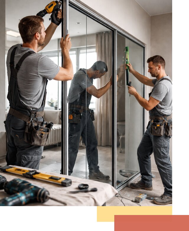 Каркасные стеклянные перегородки под ключ в Ломоносове