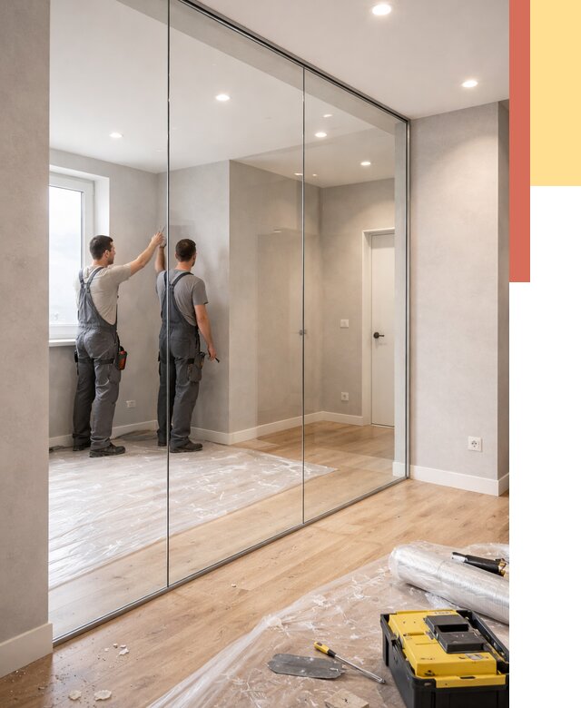 Безрамные стеклянные перегородки в Ломоносове — монтаж от 9733 руб. | ОТДЕЛОЧНИК-Лмн