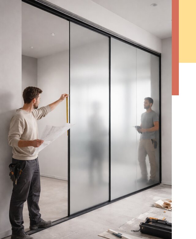 Матовые стеклянные перегородки в Ломоносове от 8708 руб. — монтаж и установка | ОТДЕЛОЧНИК-Лмн