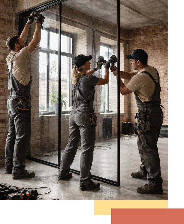 Стеклянные перегородки лофт — изготовление и монтаж в Ломоносове