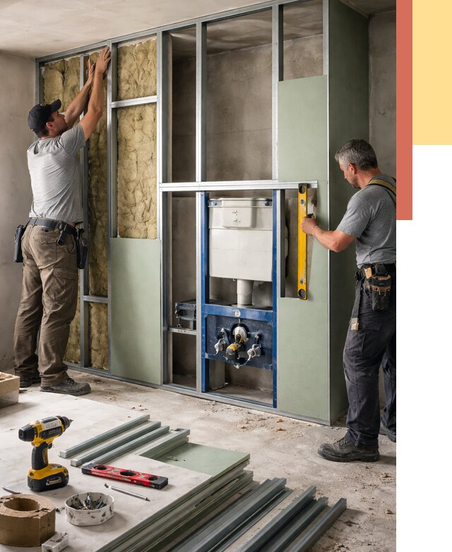 Установка сантехнических перегородок в Ломоносове от 8708 руб. | ОТДЕЛОЧНИК-Лмн