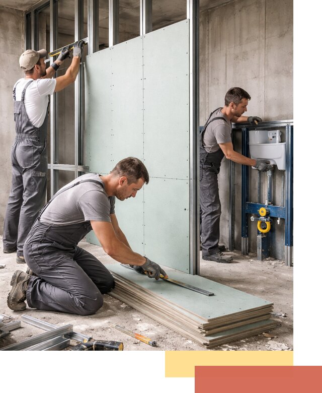 Монтаж и ремонт сантехнических перегородок в Ломоносове