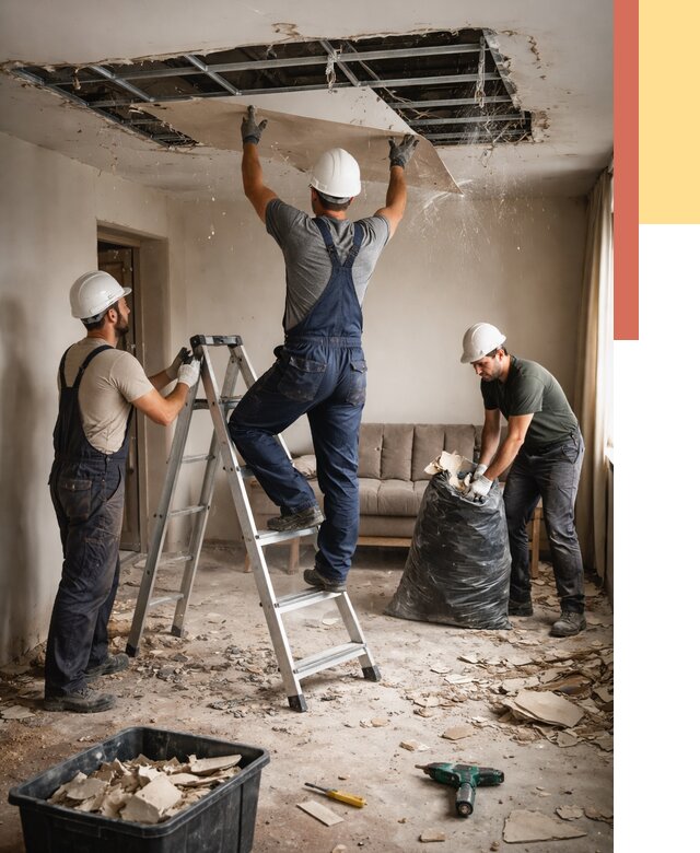 Демонтаж гипсокартонного потолка в Ломоносове от 430 руб. за м2 — ОТДЕЛОЧНИК-Лмн