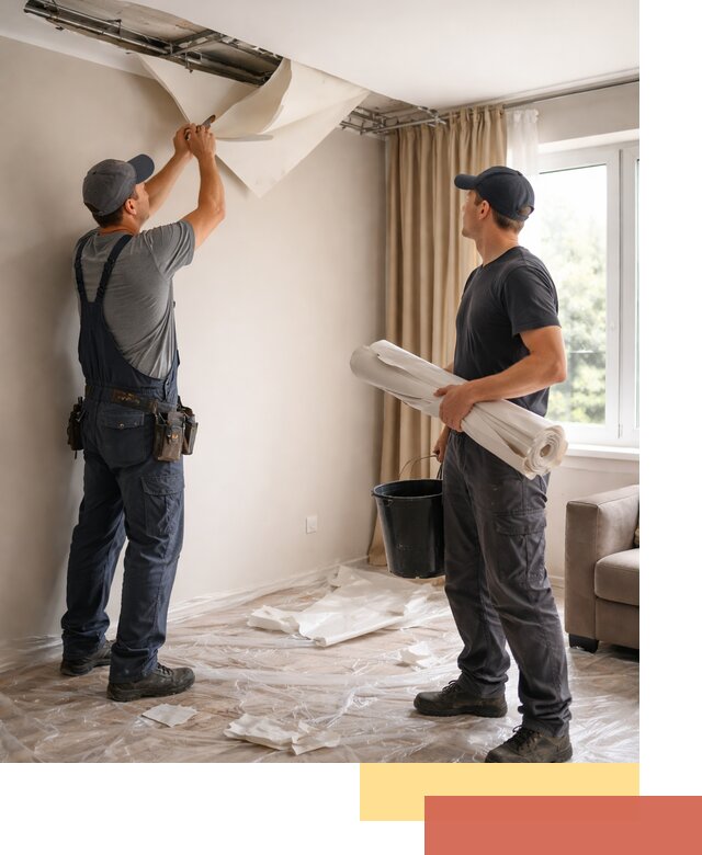 Демонтаж натяжного потолка в Ломоносове быстро и аккуратно