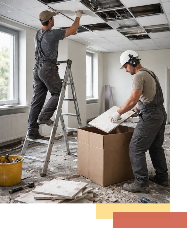 Демонтаж потолочной плитки в Ломоносове быстро и аккуратно