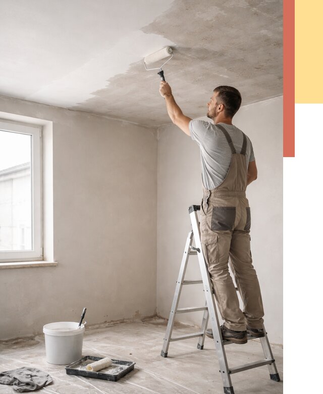 Грунтовка потолка в Ломоносове от 2561 руб. — быстро и недорого | ОТДЕЛОЧНИК-Лмн