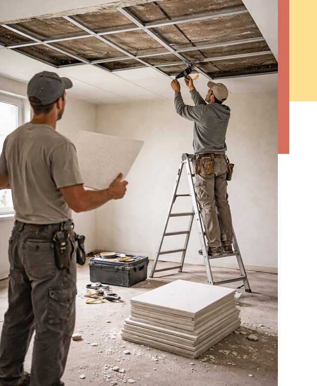 Замена плит подвесного потолка в Ломоносове от 1793 руб. быстро и недорого | ОТДЕЛОЧНИК-Лмн