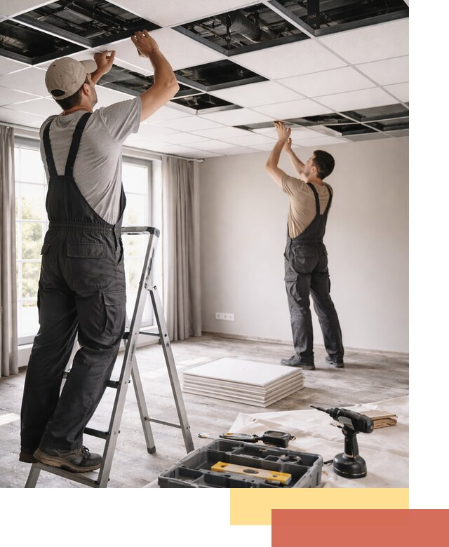 Замена плит подвесного потолка в Ломоносове быстро и качественно