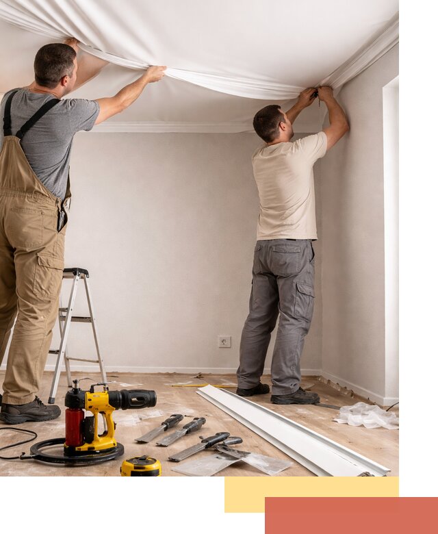 Монтаж ПВХ натяжного потолка в Ломоносове качественно и быстро