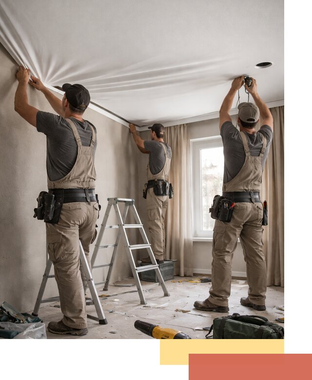 Монтаж матового натяжного потолка в Ломоносове качественно и быстро