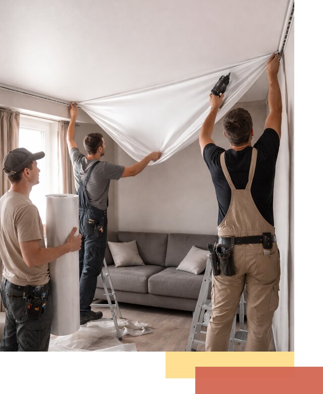 Монтаж сатинового натяжного потолка в Ломоносове качественно и быстро