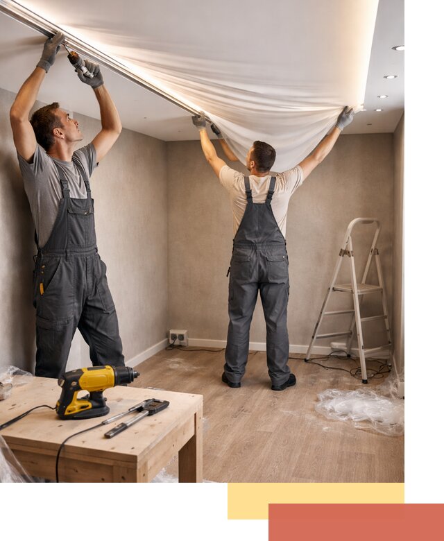 Монтаж натяжного потолка с подсветкой в Ломоносове цена и сроки