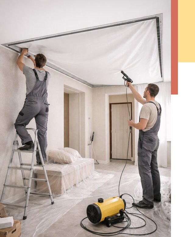 Монтаж натяжного потолка в прихожей в Ломоносове от 2715 руб. под ключ | ОТДЕЛОЧНИК-Лмн