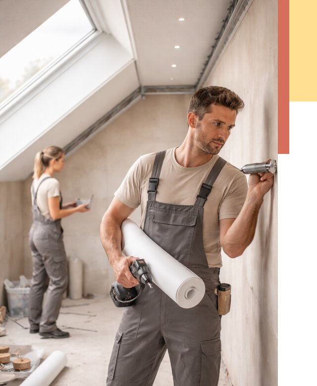 Монтаж натяжного потолка на мансарде в Ломоносове от 3586 руб. | ОТДЕЛОЧНИК-Лмн