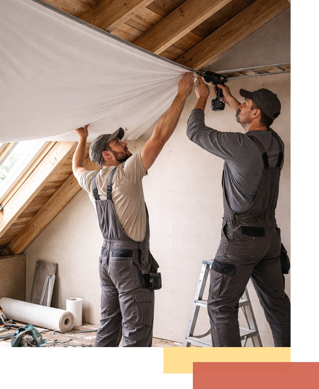 Монтаж натяжного потолка в мансарде в Ломоносове