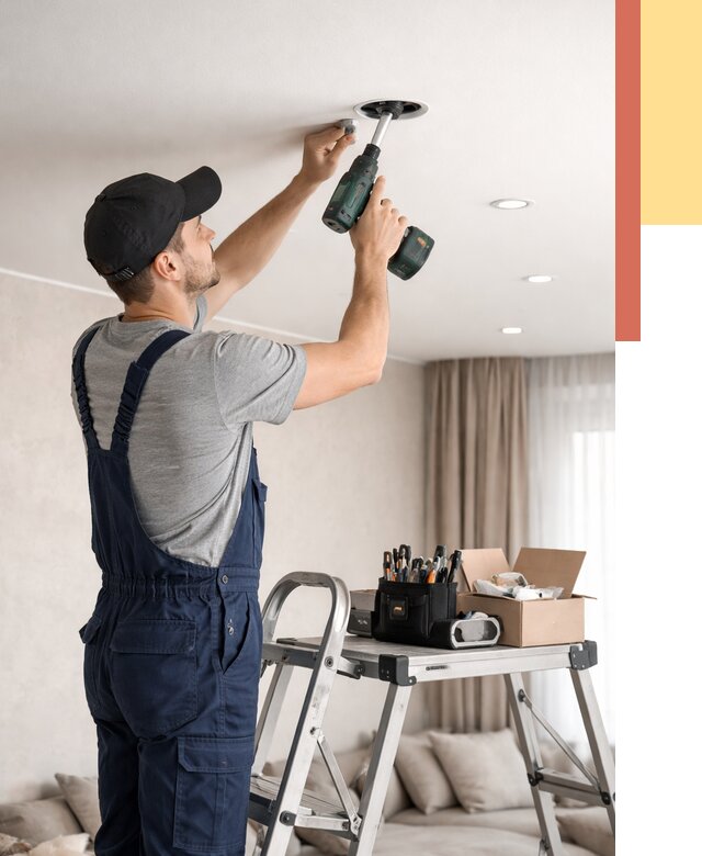 Установка и монтаж точечных светильников в натяжной потолок в Ломоносове от 1844 руб. | ОТДЕЛОЧНИК-Лмн