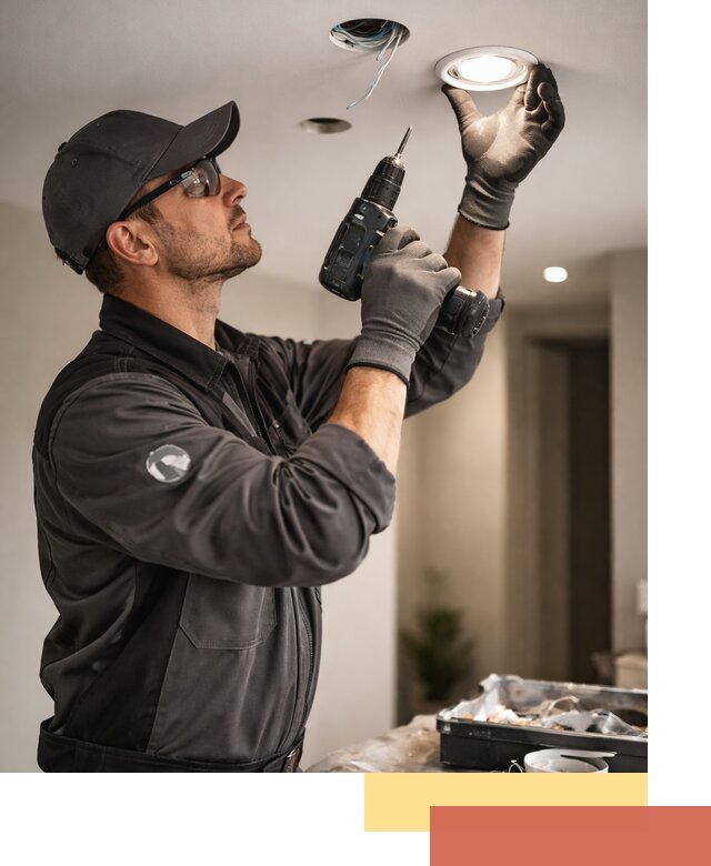 Установка точечных светильников в натяжной потолок в Ломоносове