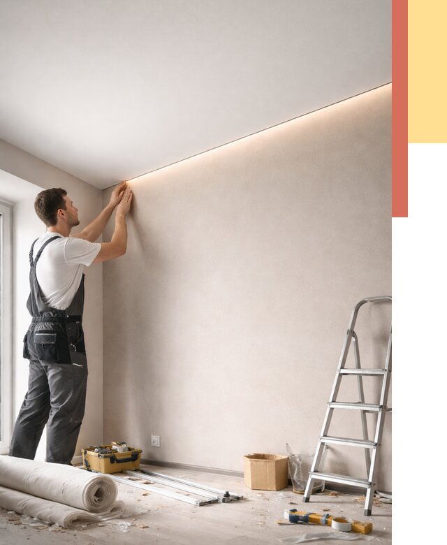 Теневые натяжные потолки в Ломоносове от 8401 руб. под ключ | ОТДЕЛОЧНИК-Лмн