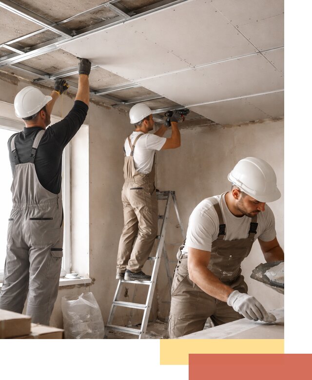 Одноуровневый потолок из гипсокартона в Ломоносове — монтаж и отделка