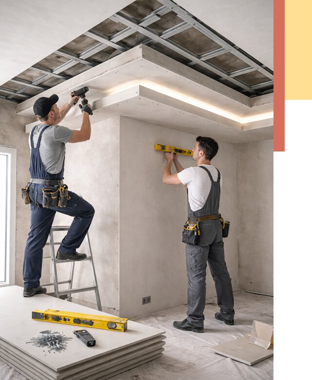 Двухуровневый потолок из гипсокартона в Ломоносове от 1486 руб. под ключ | ОТДЕЛОЧНИК-Лмн