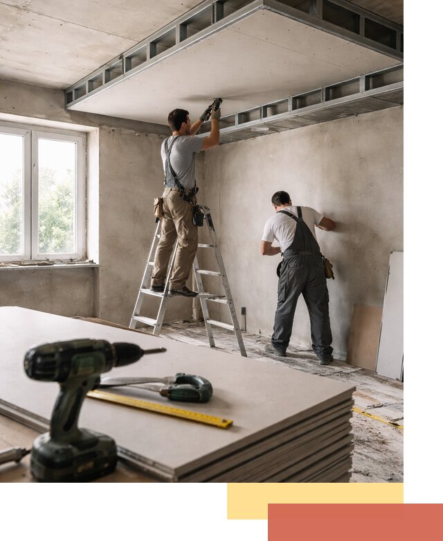 Двухуровневый потолок из гипсокартона в Ломоносове