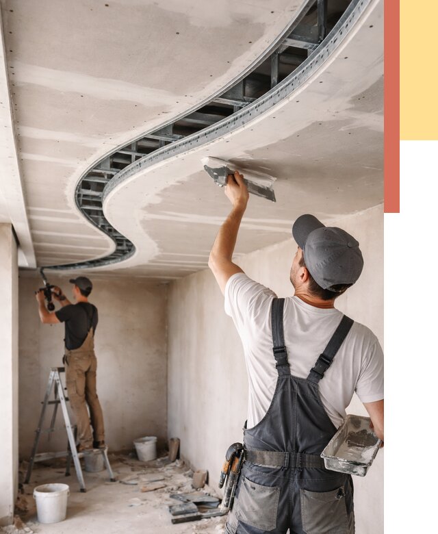 Криволинейный потолок из гипсокартона в Ломоносове от 2151 руб./м2 | ОТДЕЛОЧНИК-Лмн