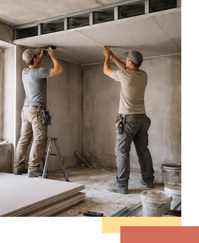 Короб из гипсокартона на потолке под ключ в Ломоносове