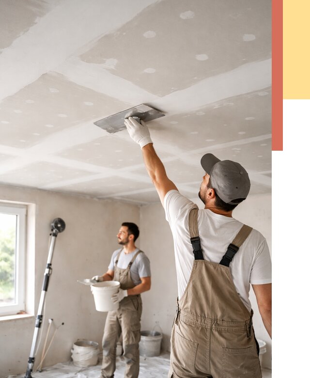 Шпаклевка потолка из гипсокартона в Ломоносове от 3278 руб./м2 — услуги под ключ | ОТДЕЛОЧНИК-Лмн