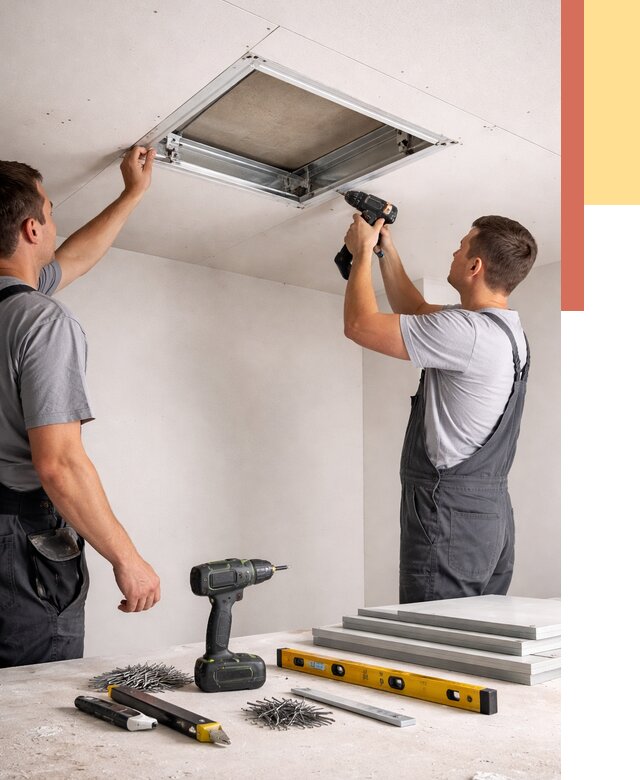 Установка люка в потолок ГКЛ в Ломоносове от 2561 руб. под ключ | ОТДЕЛОЧНИК-Лмн