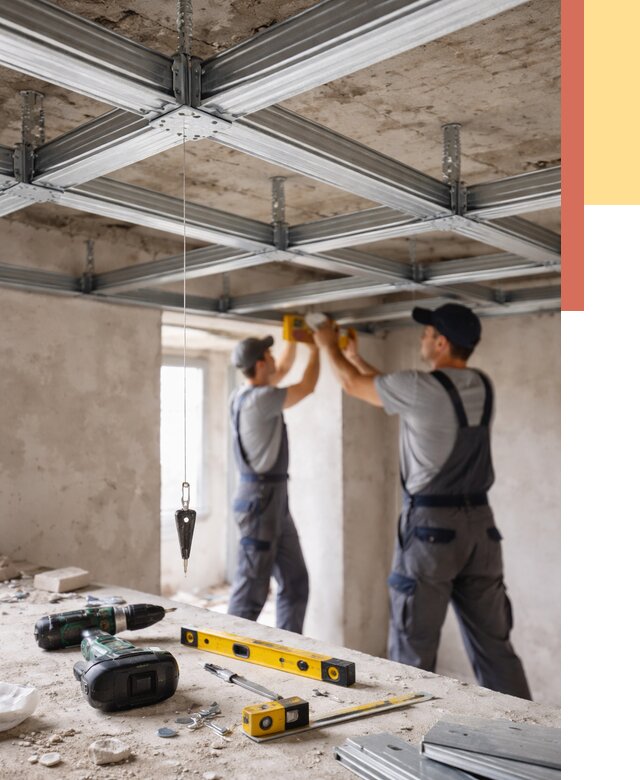 Монтаж каркаса потолка из профиля в Ломоносове от 4610 руб. — услуги ОТДЕЛОЧНИК-Лмн