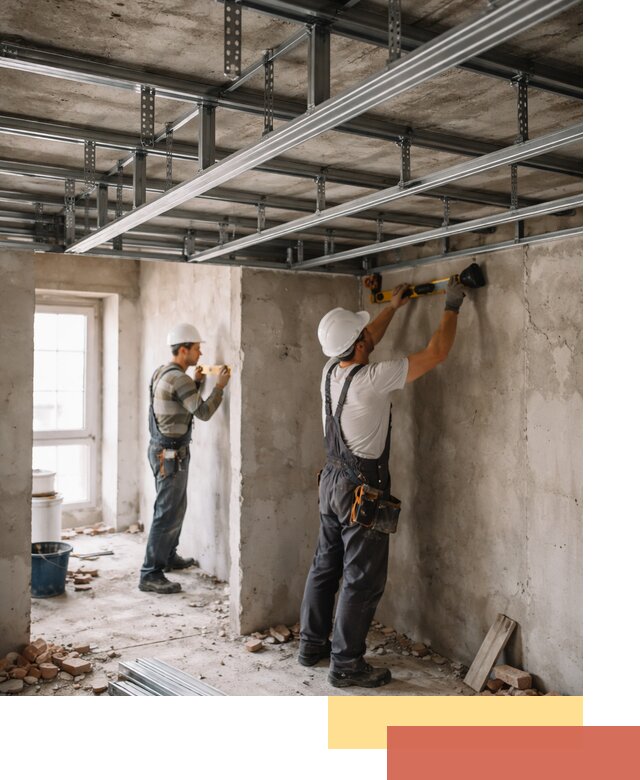 Монтаж каркаса потолка из профильного профиля в Ломоносове