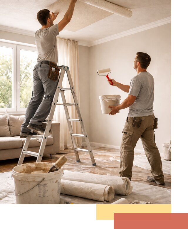 Поклейка обоев на потолок в Ломоносове — качественно и быстро