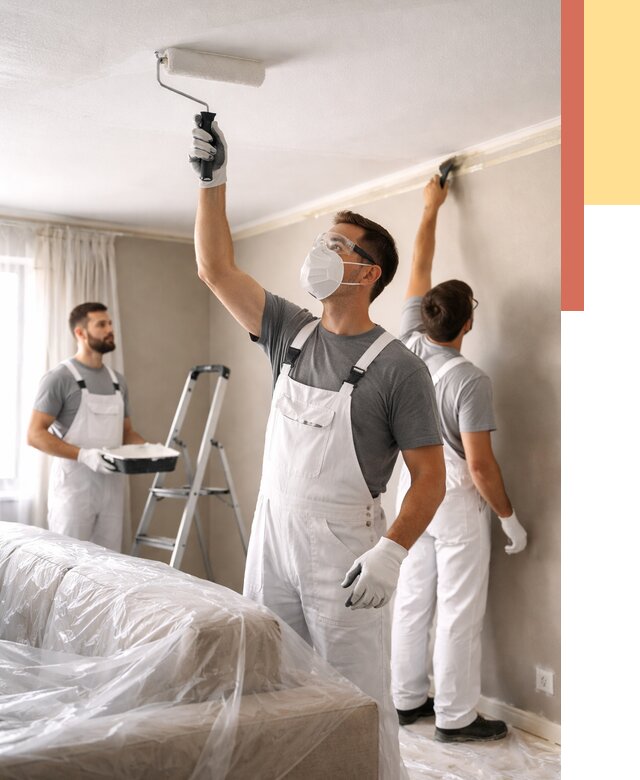 Покраска потолка водоэмельсионной краской в Ломоносове от 2254 руб/м² — услуги под ключ | ОТДЕЛОЧНИК-Лмн