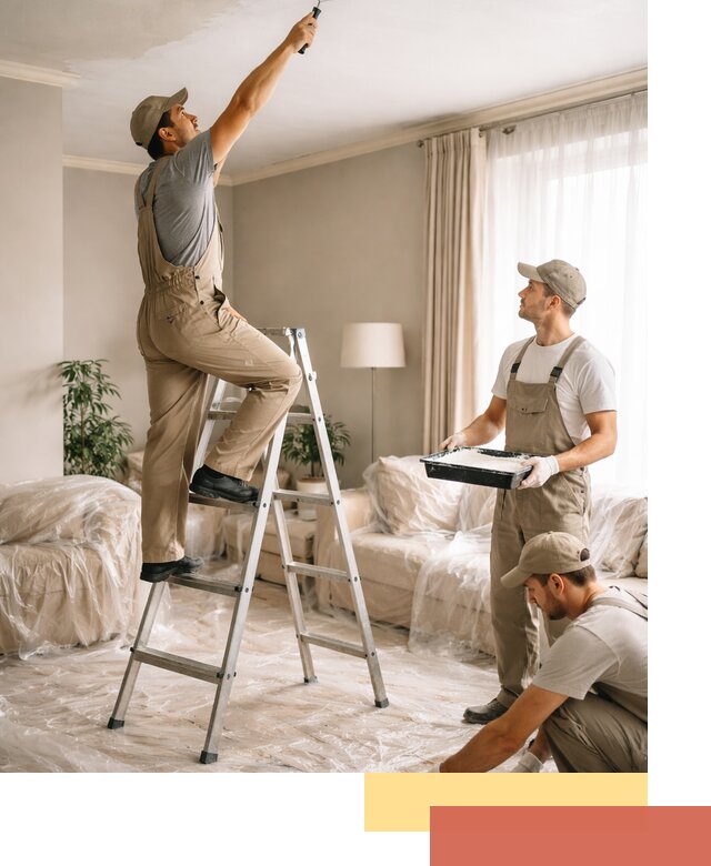 Покраска потолков акриловой краской в Ломоносове качественно и быстро