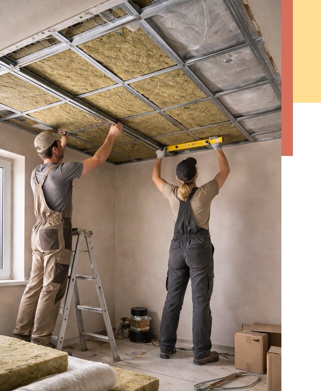 Шумоизоляция потолка в Ломоносове от 1281 руб. под ключ — услуги ОТДЕЛОЧНИК-Лмн