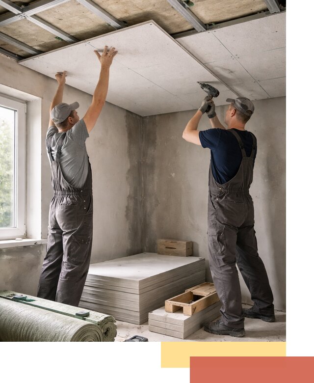 Шумоизоляция потолка панелями ЗИПС в Ломоносове